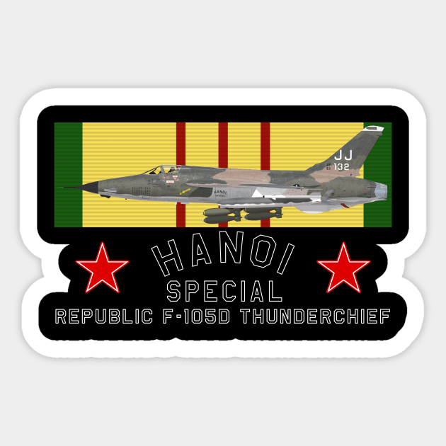 F-105D Thunderchief 61-0132 Hanoi Special Sticker by John_Matthews_Art